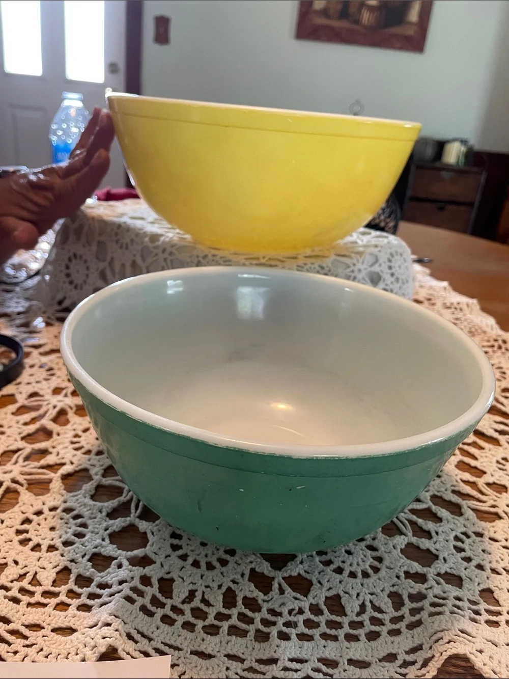 Pyrex Bright Yellow & Teal Nested Mixing Bowls